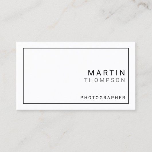 Carte De Visite Minimaliste Professionnel Blanc (Devant)
