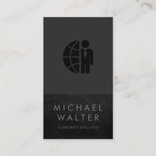 Carte De Visite Minimaliste professionnel | Découpe en cuir (Devant)