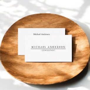 Carte De Visite Minimaliste Professionnel Élégant Blanc