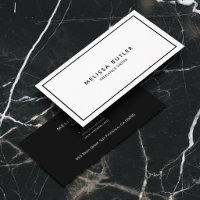 Minimaliste professionnel élégant noir et blanc