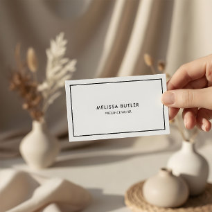 Carte De Visite Minimaliste professionnel élégant noir et blanc