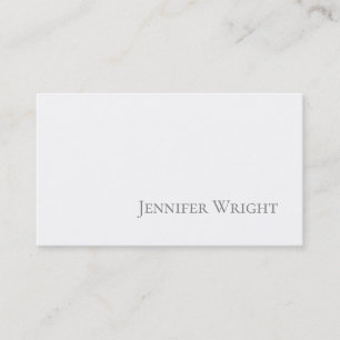 Carte De Visite Minimaliste professionnel gris blanc uni