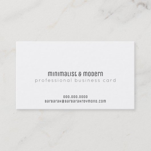 Carte De Visite minimaliste professionnel moderne (Devant)