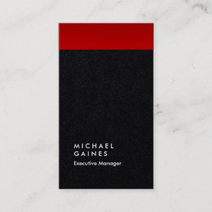 Carte De Visite minimaliste professionnel moderne rouge noir