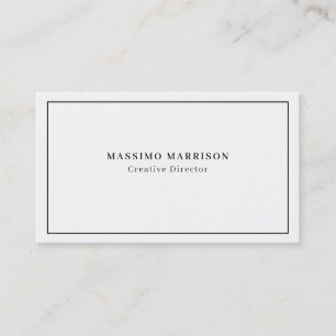 Carte De Visite Minimaliste Professionnel Moderne Uni Noir & Blanc