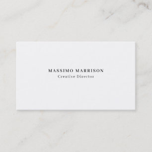 Carte De Visite Minimaliste Professionnel Moderne Uni Noir & Blanc