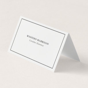 Carte De Visite Minimaliste Professionnel Moderne Uni Noir & Blanc