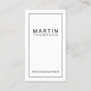 Carte De Visite Minimaliste professionnel noir et blanc