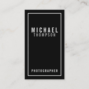 Carte De Visite Minimaliste professionnel noir et blanc