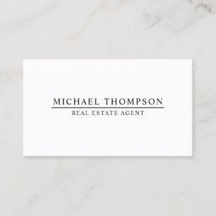 Carte De Visite Minimaliste professionnel noir et blanc