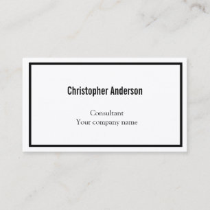 Carte De Visite Minimaliste Professionnel Noir et Blanc Entreprise