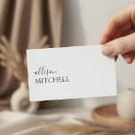 Carte De Visite Minimaliste professionnelle moderne texte élégant<br><div class="desc">Professionnel minimaliste avec élégant script manuscrit.</div>