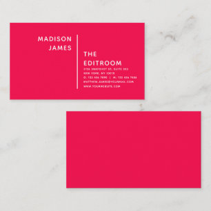 Carte De Visite Minimaliste Rose Blanc Typographie Professionnelle