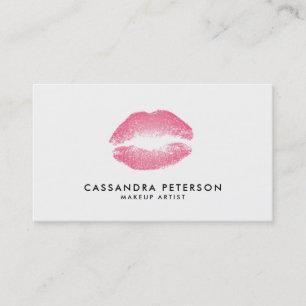 Carte De Visite Minimaliste rose de maquilleur d'impression de