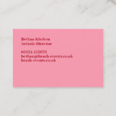 Carte de visite minimaliste rose pâle (Dos)