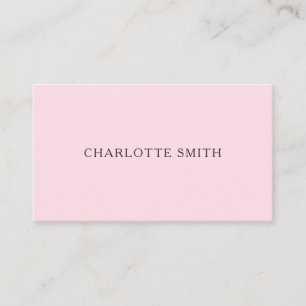 Carte de visite minimaliste rose pastel