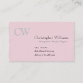 Carte de visite minimaliste rose professionnel (Dos)