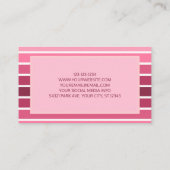 Carte de visite minimaliste rose rose (Dos)