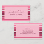Carte de visite minimaliste rose rose (Devant / Derrière)