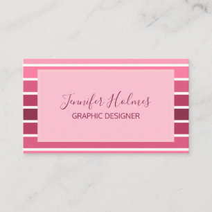 Carte de visite minimaliste rose rose
