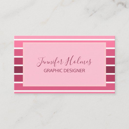 Carte de visite minimaliste rose rose (Devant)