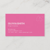 Carte de visite minimaliste rose simple (Dos)