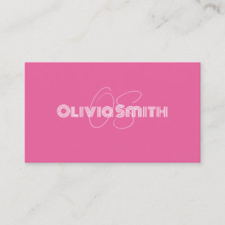 Carte de visite minimaliste rose simple