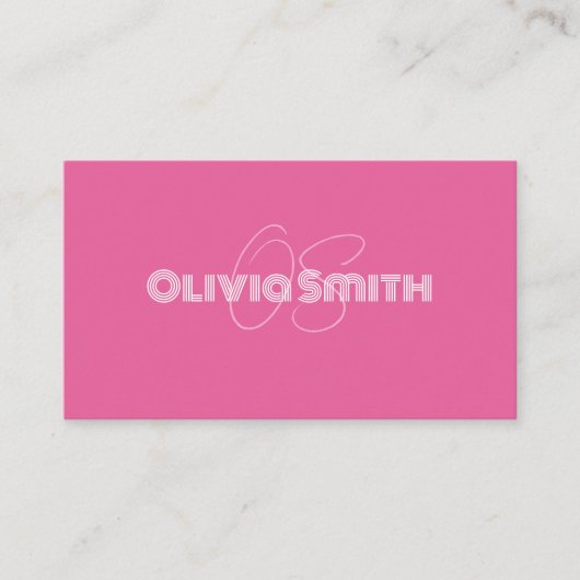 Carte de visite minimaliste rose simple (Devant)