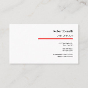 Carte De Visite Minimaliste Rouge clair blanc blanc moderne Taille