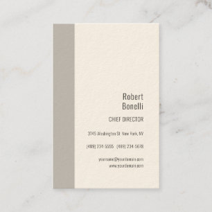 Carte De Visite Minimaliste Signature Crème Gris Moderne
