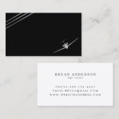 Carte de visite minimaliste Silver Aviation (Devant / Derrière)