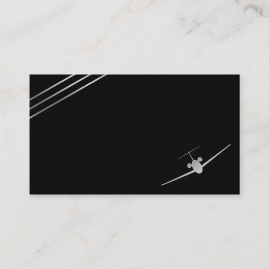 Carte de visite minimaliste Silver Aviation (Devant)