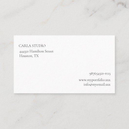 Carte de visite minimaliste simple (Dos)