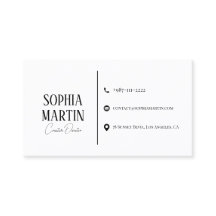 Carte de visite minimaliste simple avec design mod