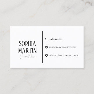 Carte de visite minimaliste simple avec design mod