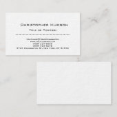 Carte de visite minimaliste simple blanc (Devant / Derrière)