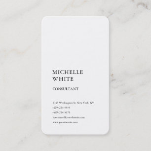 Carte De Visite Minimaliste Simple Blanc Professionnel