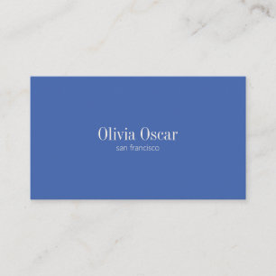 Carte De Visite Minimaliste Simple Bleu Cobalt Moderne Professionn