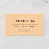 Carte de visite minimaliste simple café (Dos)