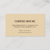 Carte de visite minimaliste simple café (Dos)