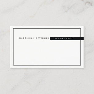 Carte De Visite minimaliste simple, consultant élégant blanc