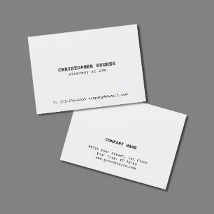 Carte De Visite Minimaliste Simple Élégant Avocat blanc