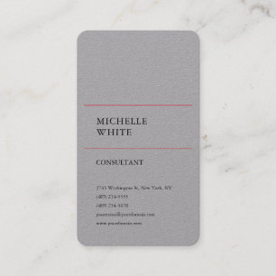 Carte De Visite Minimaliste Simple Élégant Gris Premium Profession