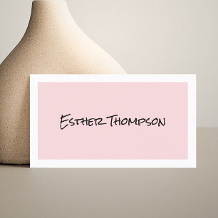 Carte De Visite Minimaliste Simple Élégant Rose Pâle Consultant