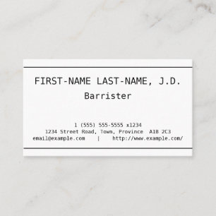 Carte de visite minimaliste, simple et simple