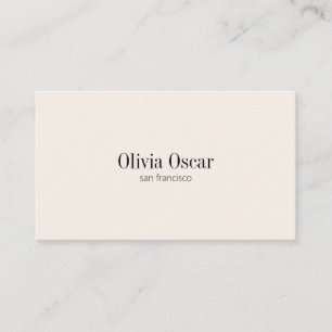 Carte De Visite Minimaliste Simple Ivoire Crème Espace Propre Mode