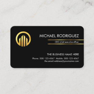 Carte De Visite Minimaliste Simple Lignes De Directeur Or