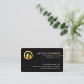 Carte De Visite Minimaliste Simple Lignes De Directeur Or (Debout devant)