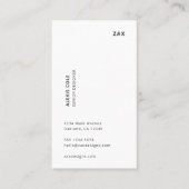 Carte De Visite Minimaliste simple noir et blanc moderne Vertical (Devant)