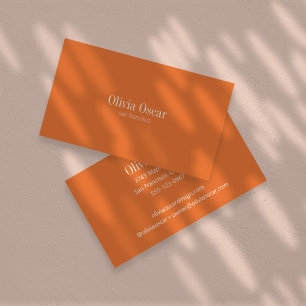 Carte De Visite Minimaliste Simple Orange Brûlé Moderne Profession